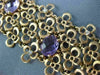 ESTATE WIDE 12.6CT DIAMOND & AAA AMETHIST 18K ROSE GOLD FILIGREE FLOWER BRACELET