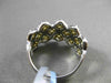 ESTATE WIDE 2.50CT WHITE & FANCY YELLOW DIAMOND 18K WHITE GOLD INTERTWINING RING