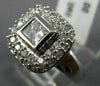 ESTATE WIDE 1.0CT ROUND & PRINCESS DIAMOND 14KT WHITE GOLD SQUARE INVISIBLE RING