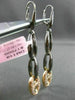 ESTATE .85CT DIAMOND 14KT ROSE BLACK GOLD ELONGATED LOVE KNOT LEVERBACK EARRINGS