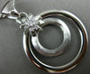 LARGE .19CT DIAMOND 18K WHITE GOLD 3D DOUBLE CIRCLE MATTE & SHINY FLOWER PENDANT