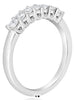 .49CT DIAMOND 18KT WHITE GOLD CUSHION CUT 7 STONE SHARED PRONG ANNIVERSARY RING