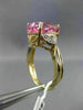 5.04CT DIAMOND & AAA PEAR SHAPE PINK TOPAZ 14KT YELLOW GOLD 3D ENGAGEMENT RING