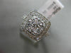 ESTATE LARGE 1.20CT ROUND DIAMOND 14KT WHITE GOLD 3D SQUARE FILIGREE FLOWER RING