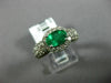 ESTATE LARGE 3.79CT DIAMOND & AAA EMERALD PLATINUM 3D OVAL PAVE ANNIVERSARY RING