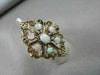 ANTIQUE LARGE FILIGREE AUSTRALIAN OPAL 1.30CTW 14KT YELLOW GOLD FLORAL RING !!!