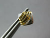 ESTATE SMALL 14KT WHITE AND YELLOW GOLD 3D CLASSIC SQUARE STUD EARRINGS #27040