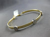 .31CT DIAMOND 14KT 2 TONE GOLD 3D PAST PRESENT FUTURE FLEXIBLE BANGLE BRACELET