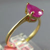 ESTATE 1.63CT RUBY 14KT YELLOW GOLD 3D CLASSIC PEAR SHAPE SOLITAIRE FUN RING