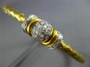 ESTATE .45CT DIAMOND 14K YELLOW GOLD CLASSIC CIRCULAR WOVEN PAVE BANGLE BRACELET