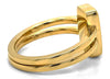 ESTATE LARGE .30CT DIAMOND 18K 2 TONE GOLD PAVE RECTANGULAR DOUBLE BAND BAR RING