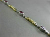 ESTATE 2.17CT DIAMOND & RUBY 14K TWO TONE GOLD BY THE YARD BEZEL TENNIS BRACELET