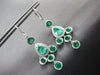 LARGE 6.03CT DIAMOND & AAA EMERALD 18KT WHITE GOLD 3D LEVERBACK HANGING EARRINGS