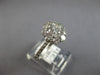 ESTATE WIDE 1.99CT DIAMOND 14KT WHITE GOLD 3D CLASSIC FLOWER ENGAGEMENT RING