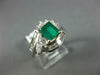 ESTATE 1.53CT DIAMOND & AAA EMERALD 14KT WHITE GOLD BAGUETTE ENGAGEMENT RING 121