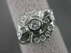 ANTIQUE .40CTW DIAMOND 14K WHITE GOLD FILIGREE BOW CIRCLE COCKTAIL RING #21038