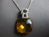 7.61CT DIAMOND & AAA CITRINE 14KT WHITE GOLD 3D CUSHION & ROUND FLOATING PENDANT