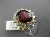 LARGE 7.10CT DIAMOND & RHODOLITE 14K ROSE GOLD 3D PRINCESS DIANA ENGAGEMENT RING