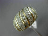 LARGE 2.0CT ROUND & BAGUETTE DIAMOND 14KT YELLOW GOLD 3D WAVE ANNIVERSARY RING