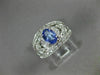 WIDE 1.05CT DIAMOND & AAA TANZANIITE 14KT WHITE GOLD 3D FILIGREE ENGAGEMENT RING