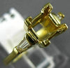 ESTATE .15CT DIAMOND 14KT YELLOW GOLD 3D SQUARE SEMI MOUNT ENGAGEMENT RING #6096
