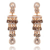 LARGE 22.30CT WHITE & MOCHA DIAMOND 18KT ROSE GOLD CHANDELIER HANGING EARRINGS