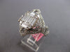 LARGE 1.93CT DIAMOND 18KT WHITE GOLD 3D ROUND & BAGUETTE SQUARE ENGAGEMENT RING