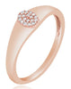 ESTATE .07CT DIAMOND 14K ROSE GOLD 3D ROUND CLASSIC CLUSTER OVAL UNISEX FUN RING