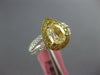 1.71CT WHITE & CANARY DIAMOND 18KT 2 TONE GOLD PEAR SHAPE HALO ENGAGEMENT RING