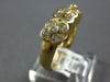 ESTATE .95CT DIAMOND 14KT YELLOW GOLD 3D FLOWER FOUR LEAF CLOVER ETOILE FUN RING