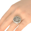 EXTRA LARGE .84CT DIAMOND 18KT WHITE GOLD 3D ROUND CIRCULAR FILIGREE FUN RING