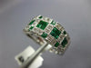 WIDE 1.47CT DIAMOND AAA EMERALD 14K WHITE GOLD ROUND & PRINCESS ANNIVERSARY RING