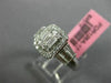 ESTATE 1.04CT ROUND & BAGUETTE DIAMOND 18KT WHITE GOLD CLUSTER SQUARE HALO RING