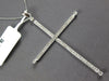 ESTATE EXTRA LARGE .43CT DIAMOND 14KT WHITE GOLD CLASSIC CROSS FLOATING PENDANT