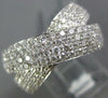 LARGE 2.0CT DIAMOND 18KT WHITE GOLD 3D MULTI ROW CRISS CROSS PAVE X LOVE RING