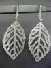 ESTATE 3.05CT DIAMOND 18KT WHITE GOLD 3D OPEN FILIGREE LEAF HANGING EARRINGS VVS