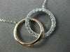ESTATE .30CT DIAMOND 14KT WHITE & ROSE GOLD 3D CLASSIC CIRCLE LOVE KNOT NECKLACE