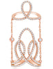 ESTATE 1.15CT DIAMOND 18K ROSE GOLD 3D BY THE YARD DOUBLE CROWN FULL FINGER RING