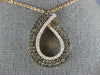 ESTATE 1.40CT WHITE & CHOCOLATE FANCY DIAMOND 18KT ROSE GOLD TEAR DROP PENDANT