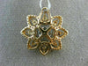ESTATE LARGE 1.13CT DIAMOND 14KT ROSE GOLD 3D CLUSTER FLOWER SUNBURST PENDANT