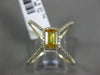 ESTATE LARGE .81CT DIAMOND & AAA YELLOW SAPPHIRE 14KT YELLOW GOLD HALO FUN RING