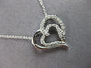 ESTATE .24CT DIAMOND 14KT WHITE GOLD CLASSIC DOUBLE HEART LOVE FLOATING PENDANT