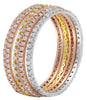 LARGE 1.38CT DIAMOND 14KT TRI COLOR GOLD 3D MULTI RING ETERNITY ANNIVERSARY RING