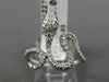 ESTATE LARGE .41CT DIAMOND & AAA RUBY 18KT WHITE GOLD 3D SNAKE SWIRL FUN RING
