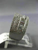WIDE 1.45CT ROUND & BAGUETTE DIAMOND 14K WHITE GOLD MULTI ROW WEDDING RING #1616