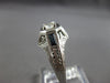 LARGE .54CT OLD MINE DIAMOND & AAA SAPPHIRE 18K WHITE GOLD ENGAGEMENT RING 27878