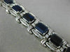 ESTATE EXTRA LARGE 32.53CT DIAMOND & AAA SAPPHIRE 14K WHITE GOLD TENNIS BRACELET