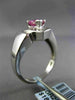ESTATE .95CT DIAMOND & AAA PINK SAPPHIRE 14K WHITE GOLD TRILLION ENGAGEMENT RING