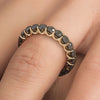 ESTATE 3.80CT BLACK DIAMOND 14KT YELLOW GOLD ETERNITY WEDDING ANNIVERSARY RING