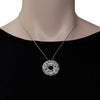 ESTATE 3.45CT DIAMOND 18K WHITE GOLD CLASSIC CIRCULAR BEZEL FUN FLOATING PENDANT